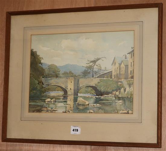 Norman Wright, watercolour, Beddgelert, North Wales, 12 x 17in.